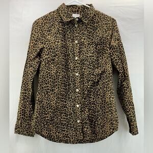 J.Crew women's small button-down soft with some stretch leopard print shirt